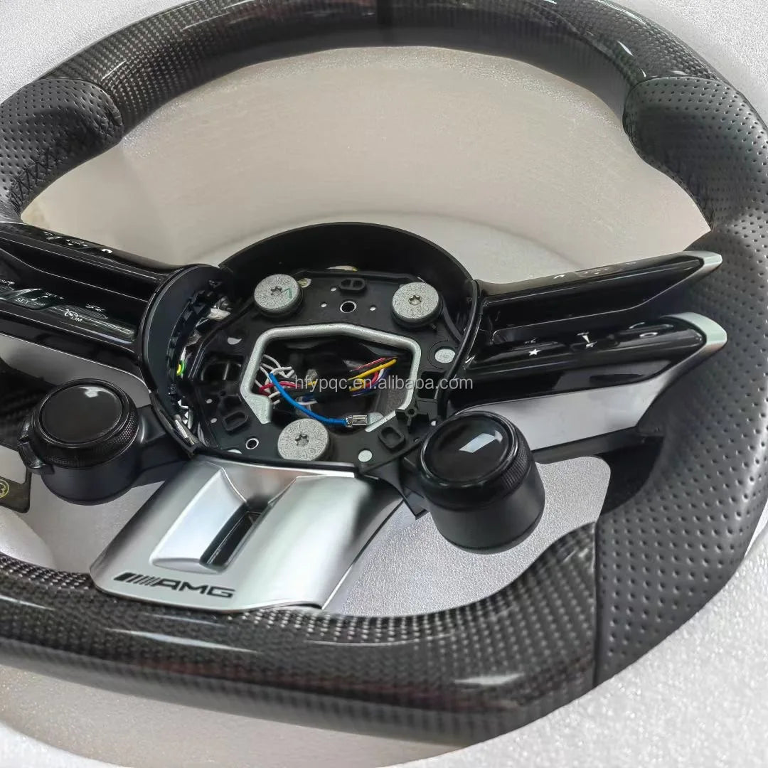 Carbon Fiber Steering Wheel for Mercedes Benz A35 A45 C63 C43 E53 E63 G63 G500 G55 AMG GT S63 GLE63 GLA45 W223 Steering Wheel-3