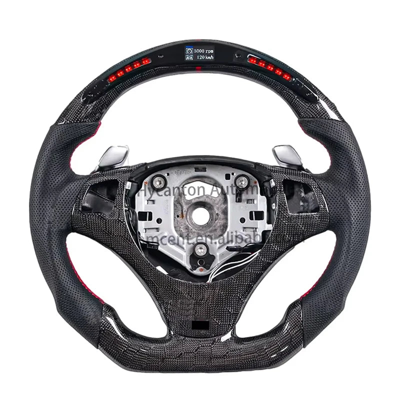 High Forging Carbon Fine Workmanship LED Alcantara Steering Wheel m Performance for BMW 3 Series E90 E92 Car Steering Wheel-6