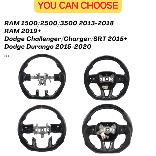 BM Fit Custom Sport Steering Wheels for 2019-2024 Dodge RAM Series High Quality Carbon Fiber Made with PU Material-1