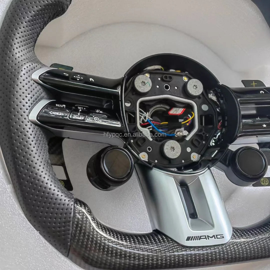 Carbon Fiber Steering Wheel for Mercedes Benz A35 A45 C63 C43 E53 E63 G63 G500 G55 AMG GT S63 GLE63 GLA45 W223 Steering Wheel-5
