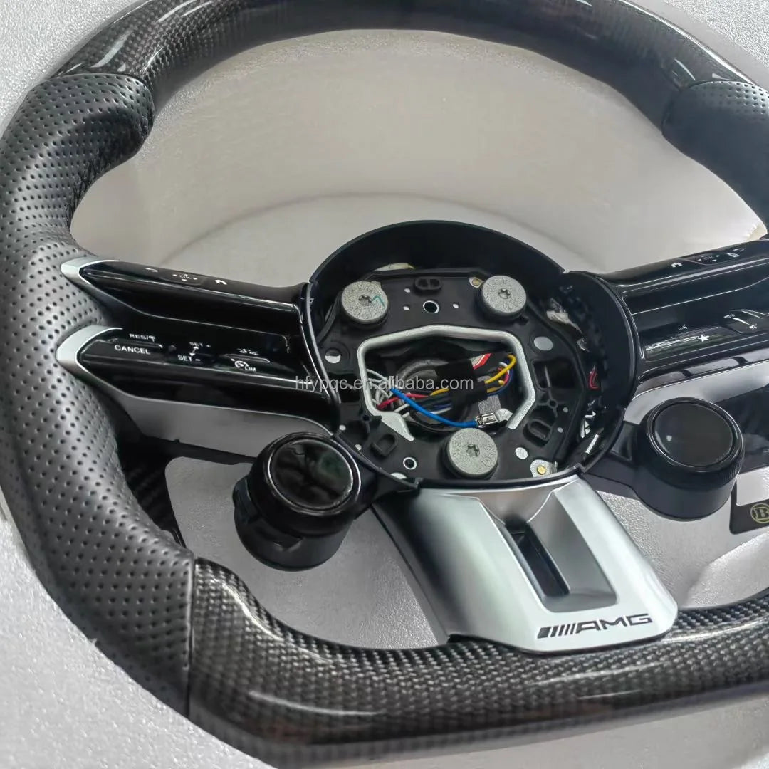 Carbon Fiber Steering Wheel for Mercedes Benz A35 A45 C63 C43 E53 E63 G63 G500 G55 AMG GT S63 GLE63 GLA45 W223 Steering Wheel-2
