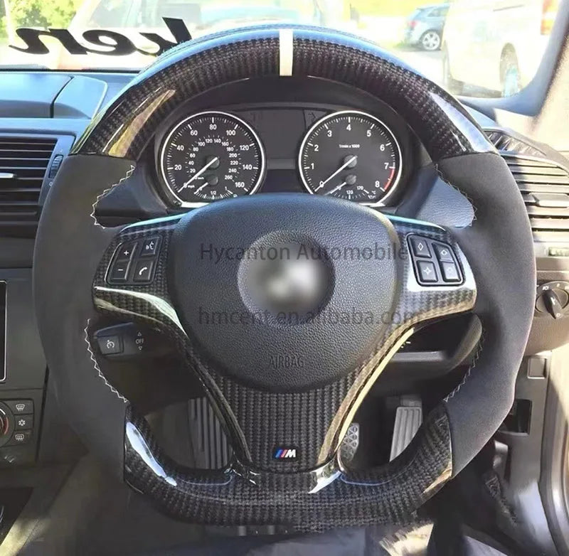 High Forging Carbon Fine Workmanship LED Alcantara Steering Wheel m Performance for BMW 3 Series E90 E92 Car Steering Wheel-9