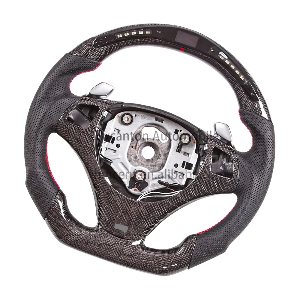High Forging Carbon Fine Workmanship LED Alcantara Steering Wheel m Performance for BMW 3 Series E90 E92 Car Steering Wheel-2