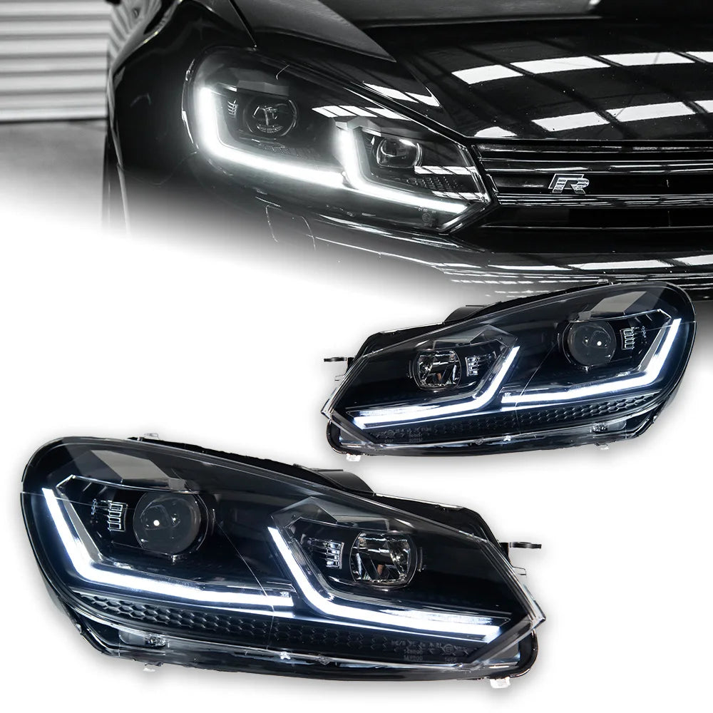 Car Styling Head Lamp for Golf 6 LED Headlight Projector Lens 2009-2012 Golf 6 Headlights Mk6 R20 Tsi Drl Automotive Accessories-0