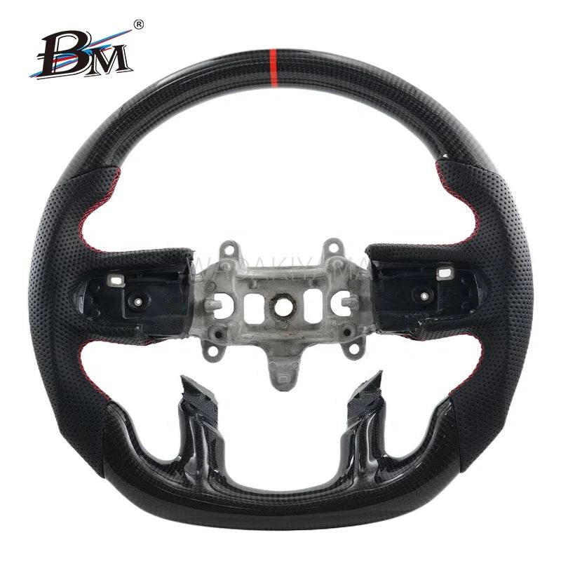 BM Fit Custom Sport Steering Wheels for 2019-2024 Dodge RAM Series High Quality Carbon Fiber Made with PU Material-0