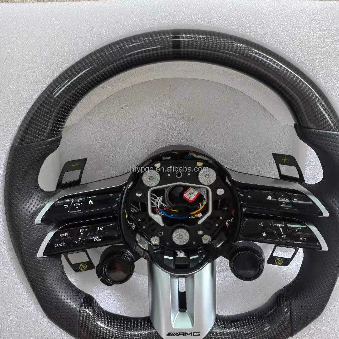 Carbon Fiber Steering Wheel for Mercedes Benz A35 A45 C63 C43 E53 E63 G63 G500 G55 AMG GT S63 GLE63 GLA45 W223 Steering Wheel-1